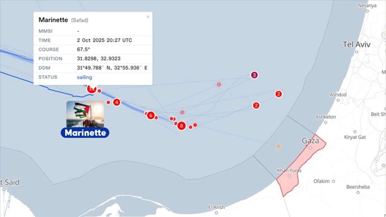গ্লোবাল সুমুদ ফ্লোটিলার মারিনেট জাহাজ ইসরায়েলি হামলার মধ্যেও এগিয়ে চলছে
