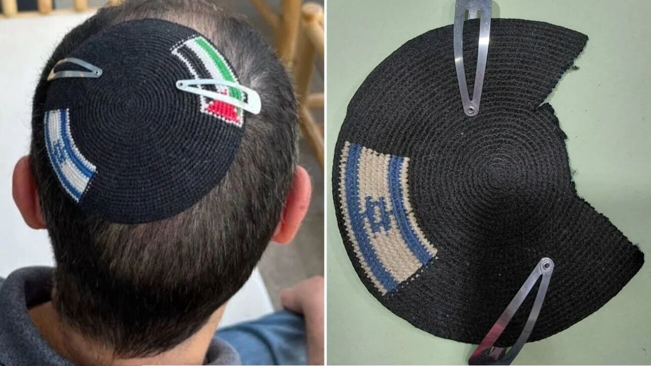 ফিলিস্তিন ও ইসরাইল পতাকা খচিত টুপি পরায় ইহুদি শিক্ষক আটক, কাটা হলো পতাকা